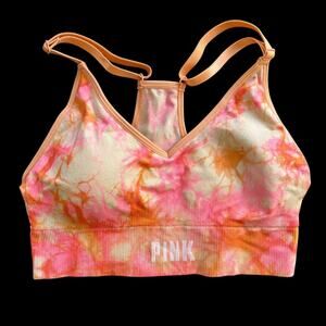 Victoria Secret Pink Active Tye-Dyed Sports Bra Medium Adjustable Straps